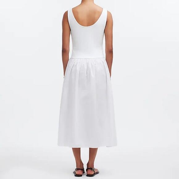 Madewell Drop Waist Tank Midi Dress in White Size M NWT - Picture 2 of 13